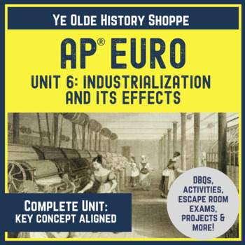 Preview of AP Euro Unit 6: Industrialization & Effects - Digital: DBQs, Exam & Activities
