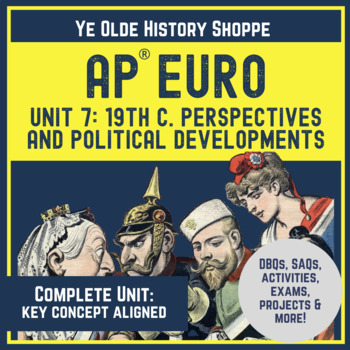 Preview of AP® Euro Unit 7: 19th c. Politics and Ideas - Digital: DBQs, Exam & Activities