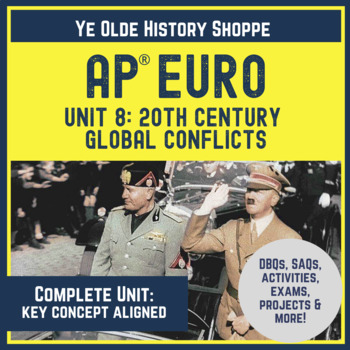 Preview of AP Euro Unit 8: World Wars & Dictators. Digital: DBQ, Lecture, Exam & Activities
