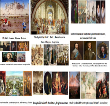 Preview of AP European / Euro Study Guide Bundle Middle Ages through The French Revolution