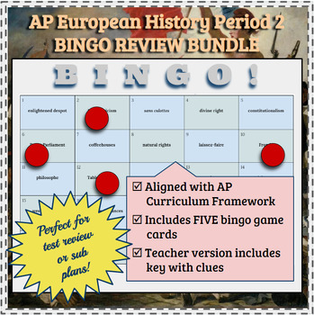 Preview of AP European History Period 2 Bingo Review | PDF | Editable Google Drive