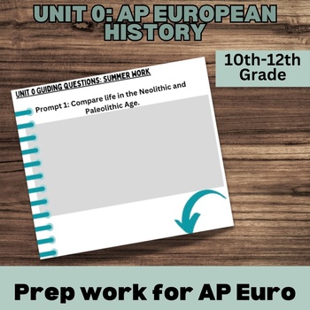 Preview of AP European History | Unit 0 | Summer Work | Resource | 10th,11th,12th Grade