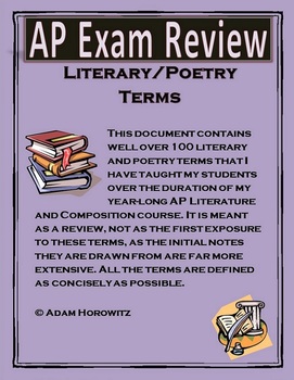 Preview of AP Exam Literature and Poetry Term Review