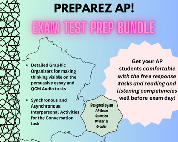Preview of AP French | Complete Exam Prep BUNDLE (Audio, Essay, Convo, Cultural Comparison)