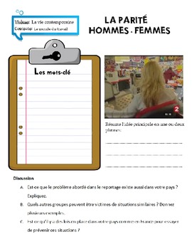 Preview of AP French Language and Culture: La parité hommes-femmes au travail