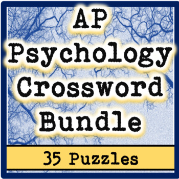 AP General Psychology Crossword Bundle 35 Puzzles TPT