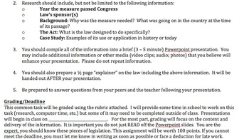 AP Government - Congressional Legislation Presentation Assignment by ...