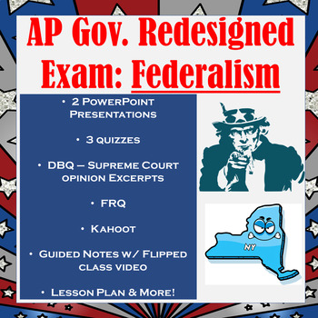 Preview of AP Government: Federalism - Topics 1.7 - 1.9