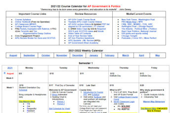 Preview of AP Government Pacing Calendar FREE!