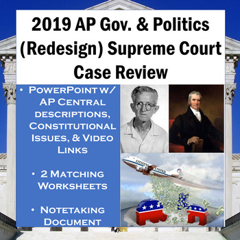 Preview of AP Government & Politics Supreme Court Case Review 2019 Redesign