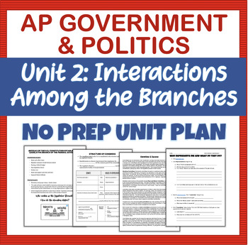 Preview of AP Government & Politics: Unit 2 Lesson Plans - No Prep Full Unit!