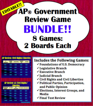 Preview of AP® US Government Review Game Bundle