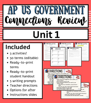 Preview of AP Government Review Unit 1: Connecting Key Concepts