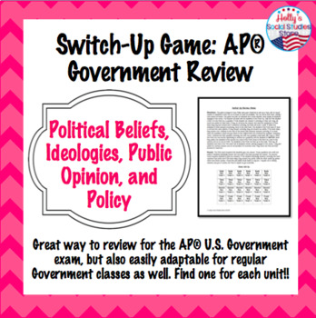 Preview of Political Beliefs/Ideologies, Public Opinion, Policy Switch-Up Game (AP® Gov)
