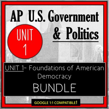 Preview of AP Government- UNIT 1 Bundle: PowerPoints, Assessments, Vocab, & More!