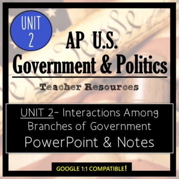 Preview of AP Government- UNIT 2 PowerPoint and Guided Notes (Editable & Google 1:1)