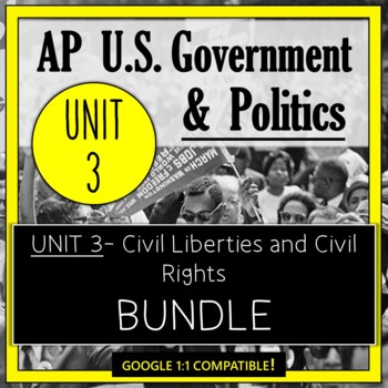 Preview of AP Government- UNIT 3 Bundle: PowerPoints, Assessments, Vocab, & More!
