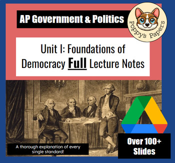 Preview of AP Government- Unit I [Foundations of Democracy] FULL Lecture Notes