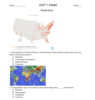 released mutltiple choice ap human geography tests