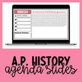 AP History | APUSH | APEURO | APWH | Daily Agenda Slide Template