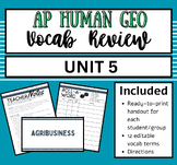 AP Human Geo Unit 5 Vocab Review