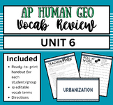 AP Human Geo Unit 6 Vocab Review
