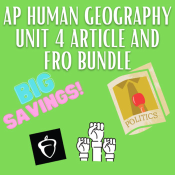 Preview of AP Human Geography Unit 4 Article and FRQ Bundle