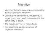 AP Human Geography Chapter 3 De Blij Migration Power Point