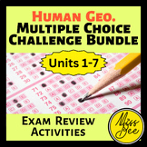Human Geography Multiple Choice Exam Review Activity Bundle