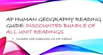 Preview of AP Human Geography Reading Assignments 1-7 Bundle (Rubenstein 12e Compatible)