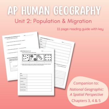 Preview of AP Human Geography Unit 2 Reading Guide - A Spatial Perspective