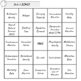 AP Human Geography Unit 2 Vocabulary Bingo