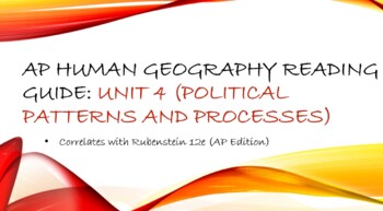 AP Human Geography Unit 4 Reading Assignment (Rubenstein 12e Compatible)