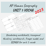 AP Human Geography Unit 5 Vocab Set