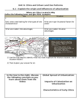 Preview of AP Human Geography Unit 6 Guided Student Notes