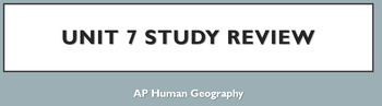 Preview of AP Human Geography Unit 7 AP EXAM REVIEW PowerPoint & Activity Packet Bundle