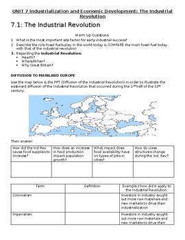 Preview of AP Human Geography Unit 7 Guided Student Notes Packet