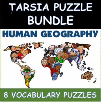 Preview of AP Human Geography Tarsia BUNDLE | 8 Vocabulary Puzzles