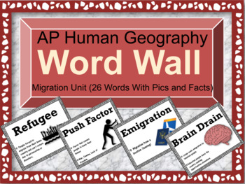 Preview of AP Human Geography Word Wall (Unit 2: Population & Migration)