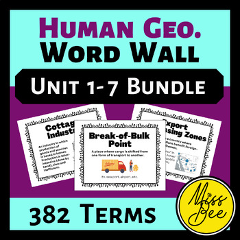 Preview of AP Human Geography Full Course Word Wall