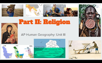 Preview of AP Human Geogrpahy; Unit III (Religion) HIGHLY INTERACTIVE Google Slides