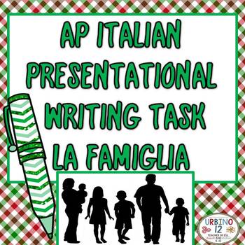 Preview of AP Italian La Famiglia Presentational Writing Task