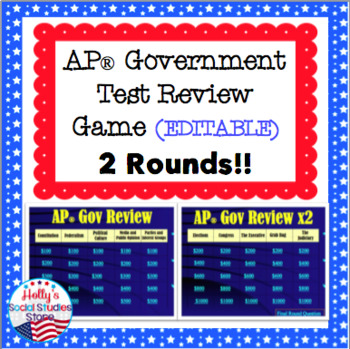 Preview of AP® Government Exam Review Game (editable)