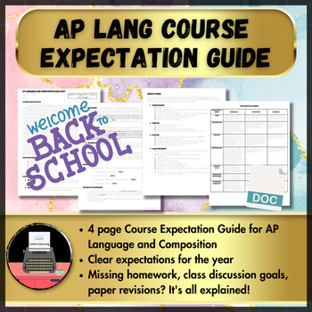Preview of AP Lang Course Expectation Guide