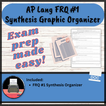 Preview of AP Lang FRQ #1 Synthesis Graphic Organizer