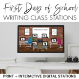 First Day of School Writing (Composition) Class Stations +