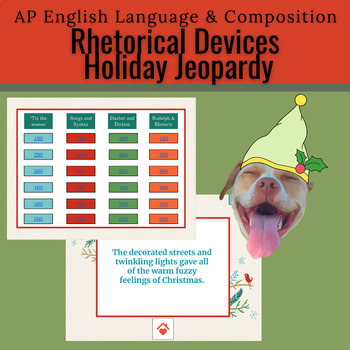 Preview of AP Lang Rhetorical Devices Review Game: Holiday Jeopardy