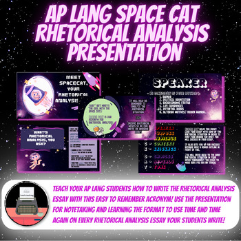 Preview of AP Lang SPACE CAT Rhetorical Analysis Essay (FRQ #2) Presentation