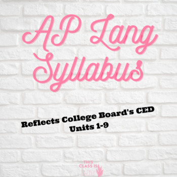 Preview of AP Lang Syllabus