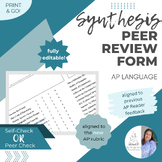 AP Lang Synthesis Essay Peer Review / Checklist